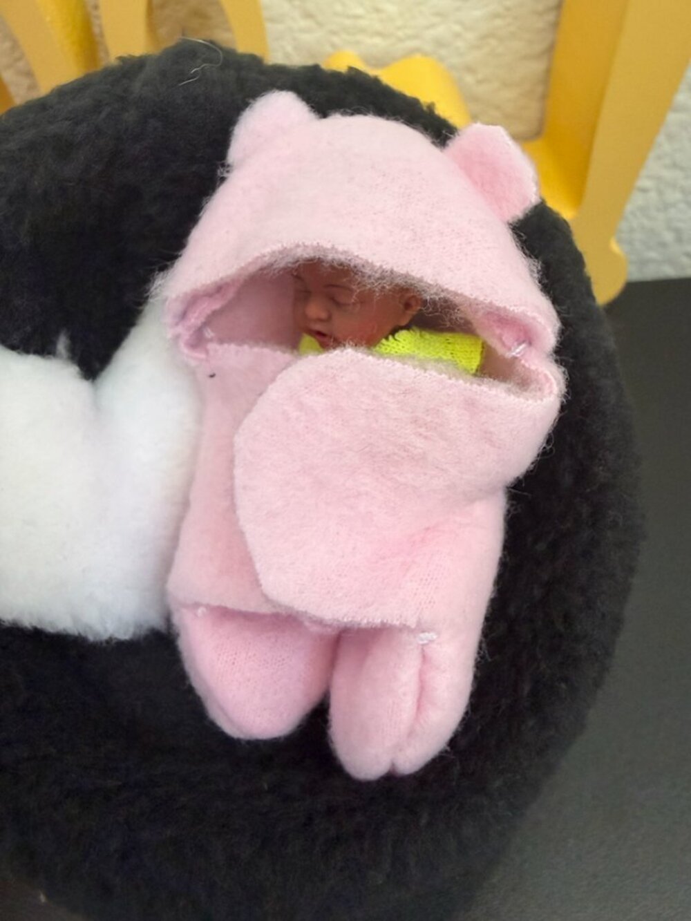 Bear Swaddle Blanket for Doll Babies 3 inches - Plush Design